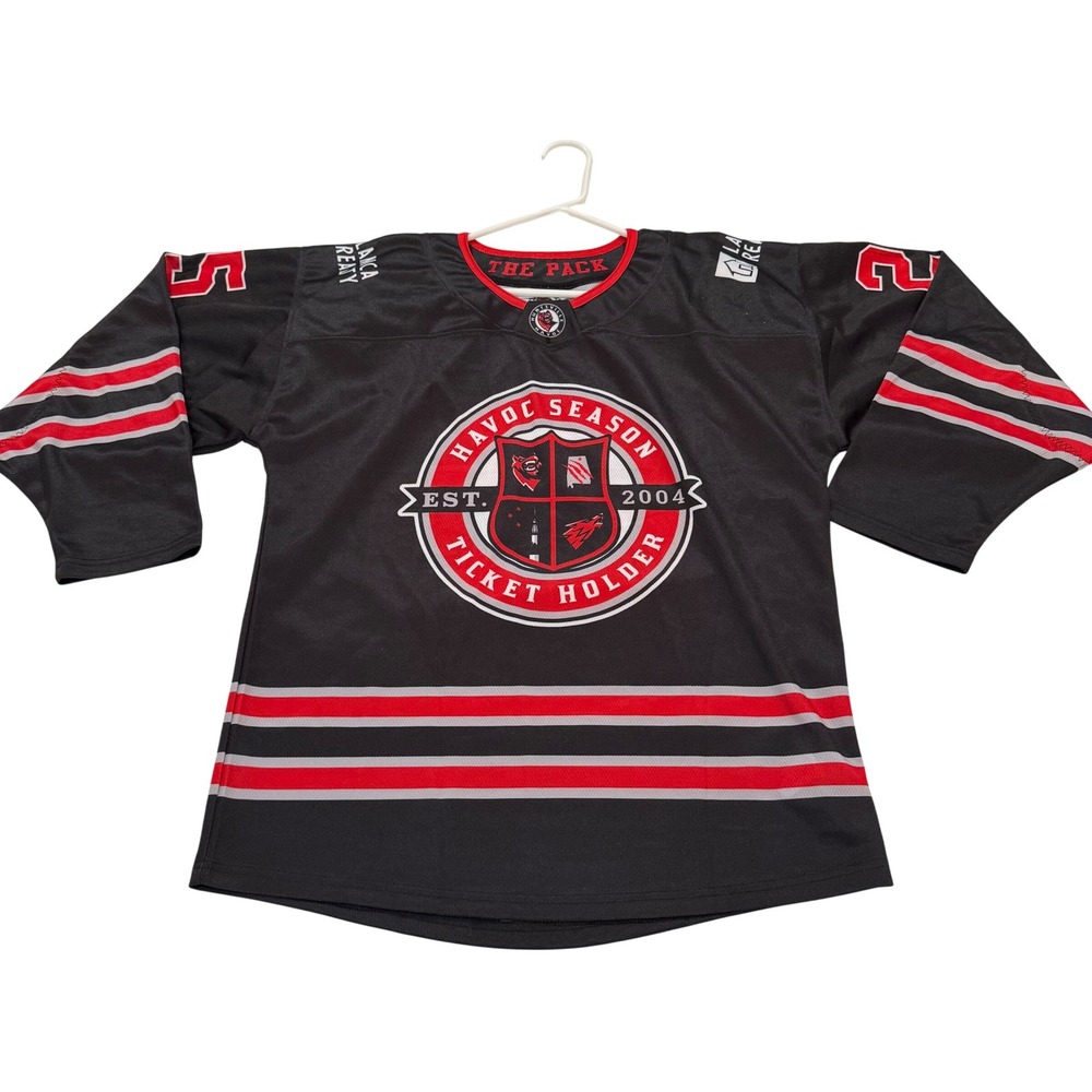 Huntsville Havoc SPHL Hockey Jersey Y2K Vintage Black Red Mens Size 48